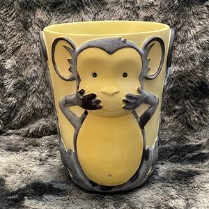 Vintage monkey trash can. See no evil, Hear no evil, Speak no evil